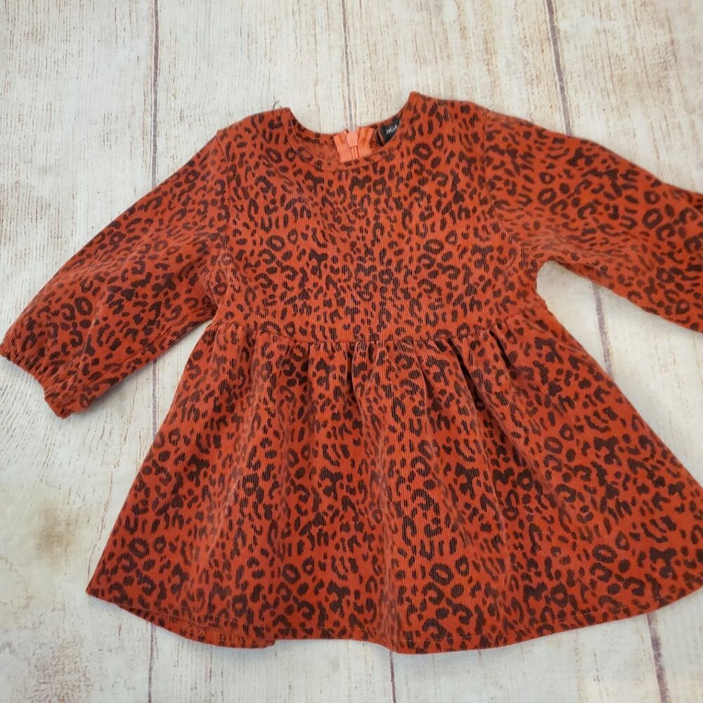Jolie Enfants animal print corduroy dress sz 12m